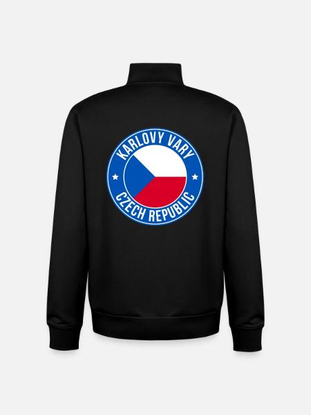 Karlovy Vary Czech Badge - Unisex Organic Zip Sweatshirt by Stanley/Stella - black