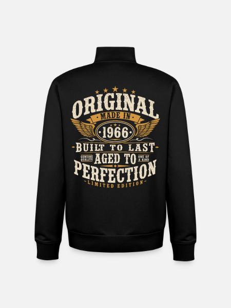 Original 1966 Vintage Vintage Birthday Gift - Unisex Organic Zip Sweatshirt by Stanley/Stella - black