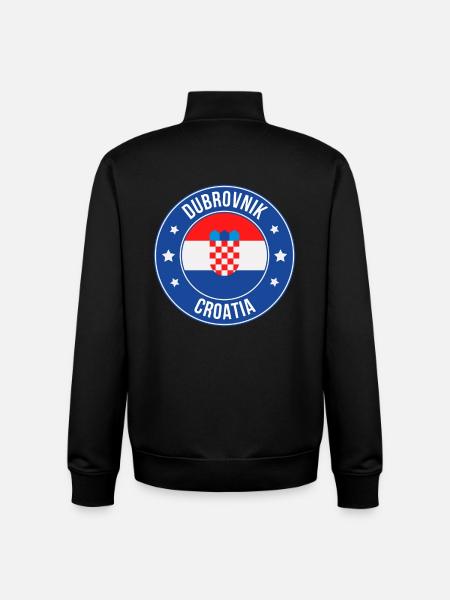 Dubrovnik Crest Round Badge - Unisex Organic Zip Sweatshirt by Stanley/Stella - black