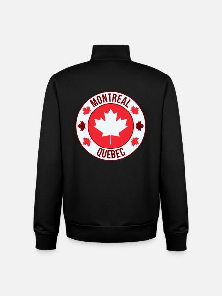 Montreal Quebec Maple Crest - Unisex Organic Zip Sweatshirt by Stanley/Stella - black