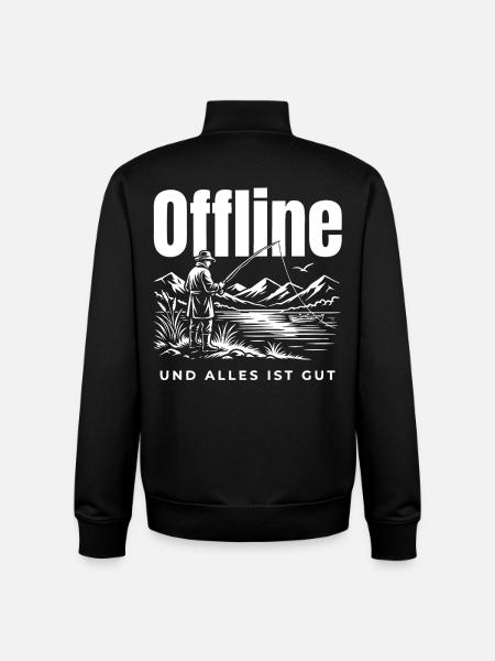 Offline Genuss - Unisex Organic Zip Sweatshirt von Stanley/Stella - Schwarz