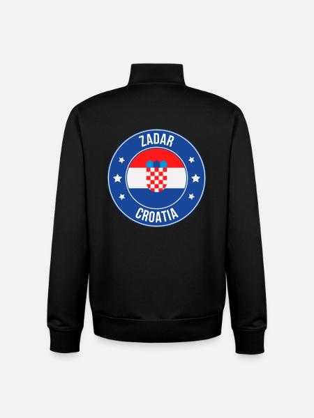 Zadar Croatia Crest Circle - Unisex Organic Zip Sweatshirt by Stanley/Stella - black
