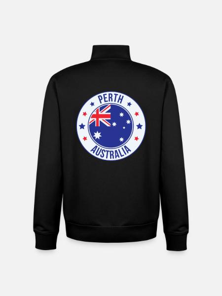 Perth Australia Round Flag Abzeichen - Unisex Organic Zip Sweatshirt von Stanley/Stella - Schwarz