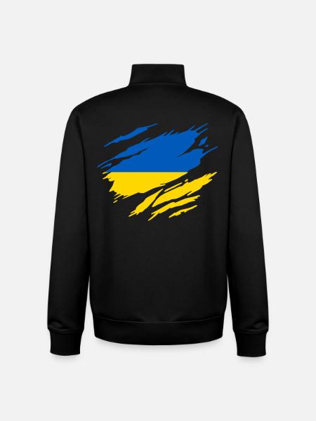 Ukraine Ukrainian flag - Unisex Organic Zip Sweatshirt by Stanley/Stella - black