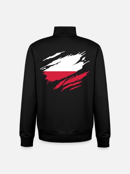 Poland Polish Flag Polish - Unisex Organic Zip Sweatshirt by Stanley/Stella - black