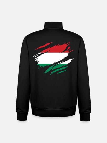 Hungary Hungarian Flag Hungarian - Unisex Organic Zip Sweatshirt by Stanley/Stella - black