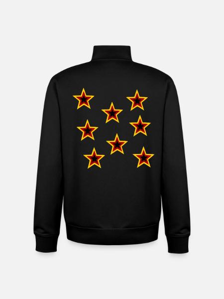 Retro Star Pattern Black - Unisex Organic Zip Sweatshirt by Stanley/Stella - black