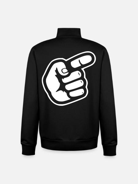Finger Hand Pointing Direction - Unisex Organic Zip Sweatshirt by Stanley/Stella - black