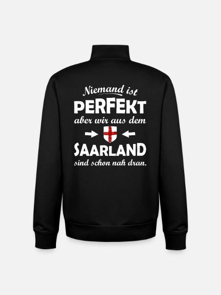 Niemand ist perfekt Saarland - Unisex Organic Zip Sweatshirt von Stanley/Stella - Schwarz