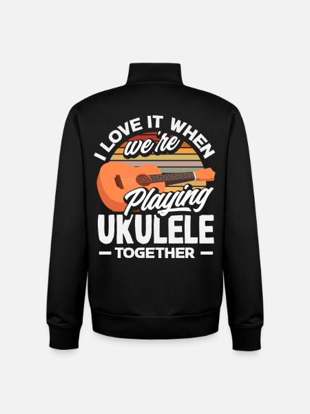 Funny Ukulele Designs and Sayings - Unisex Organic Zip Sweatshirt by Stanley/Stella - black