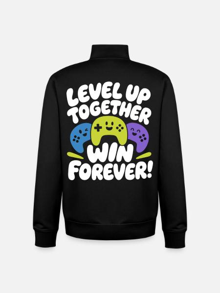 Level Up Together Win Forever - Unisex Organic Zip Sweatshirt von Stanley/Stella - Schwarz
