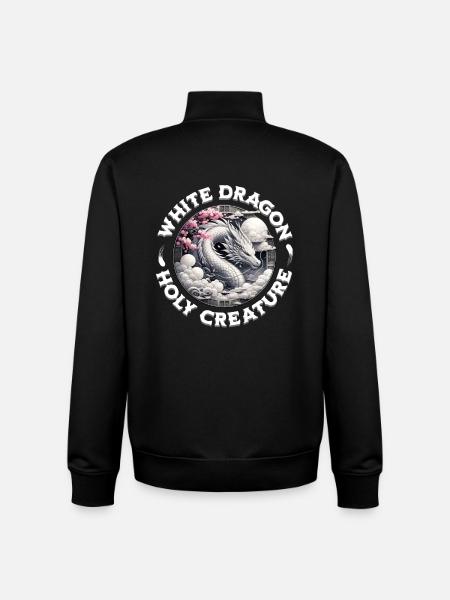 White Dragon: Holy Creature - Unisex Organic Zip Sweatshirt by Stanley/Stella - black