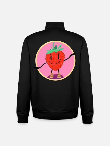 Dancing Strawberry - Unisex Organic Zip Sweatshirt by Stanley/Stella - black