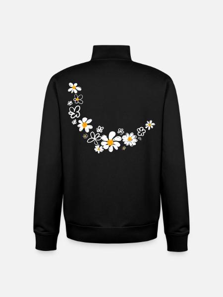 Floral garland - Unisex Organic Zip Sweatshirt by Stanley/Stella - black