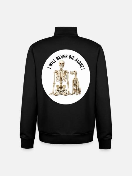 Never Die Alone – Skeleton Duo - Sweat zippé unisexe en coton bio Stanley/Stella - noir