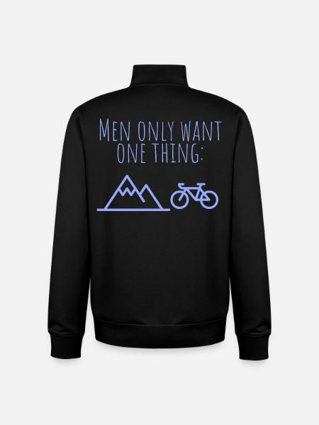 Only one thing: mountains and bike - Unisex Organic Zip Sweatshirt by Stanley/Stella - black