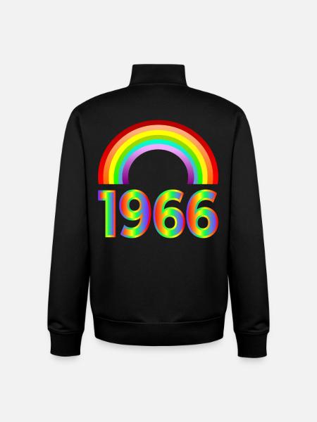 Rainbow - 60th Birthday 1966 - Unisex Organic Zip Sweatshirt by Stanley/Stella - black
