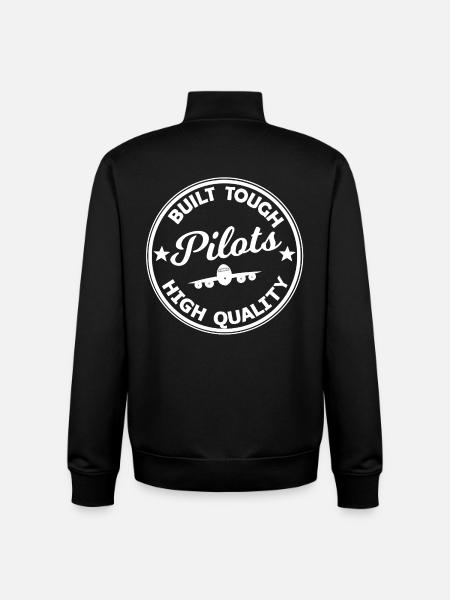 Pilot badge high quality aircraft - Unisex Organic Zip Sweatshirt by Stanley/Stella - black