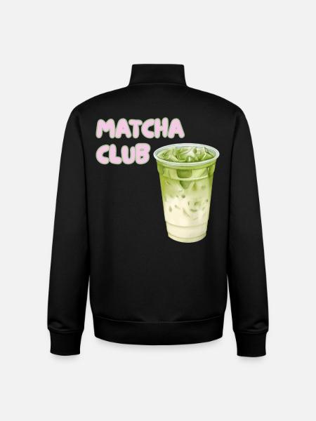 Matcha Club Latte Graphic - Unisex Organic Zip Sweatshirt by Stanley/Stella - black