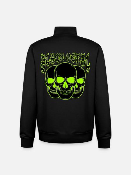 Neon Skull Trio Black Metal - Unisex Organic Zip Sweatshirt by Stanley/Stella - black