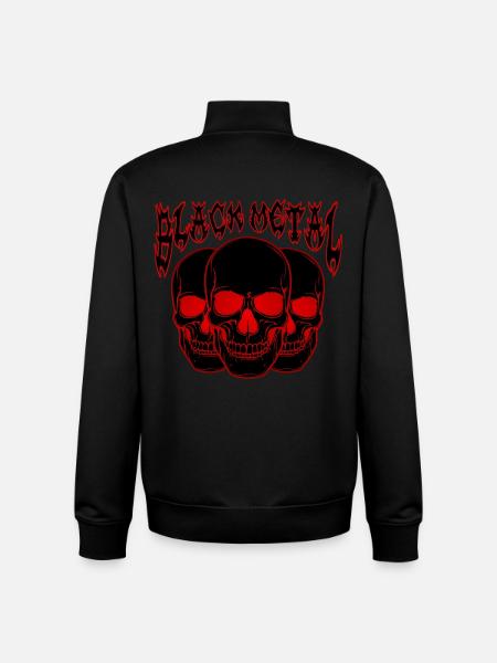 Triple skull Gothic - Unisex Organic Zip Sweatshirt by Stanley/Stella - black