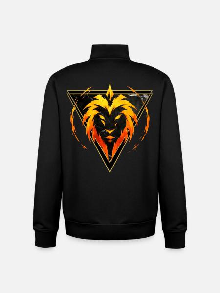 Leo Fire Sign - Zodiac by Kék-Ina - Unisex Organic Zip Sweatshirt by Stanley/Stella - black