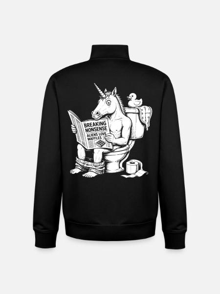Nonsens Motiv mit Einhorn - Unisex Organic Zip Sweatshirt von Stanley/Stella - Schwarz