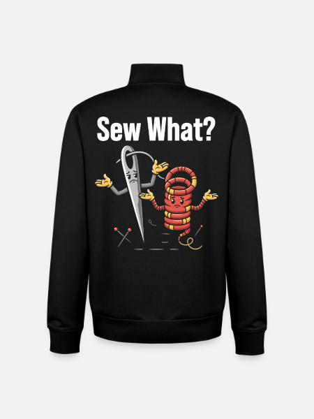 Sew What Funny Sewing Machine Motif - Unisex Organic Zip Sweatshirt by Stanley/Stella - black