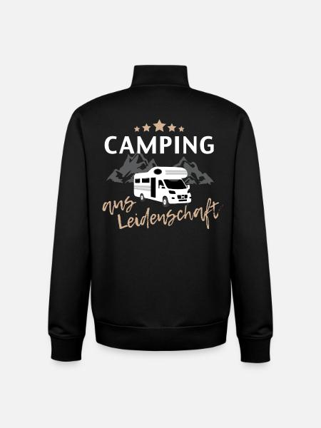 Passionate camping with caravan in Berge - Unisex Organic Zip Sweatshirt by Stanley/Stella - black