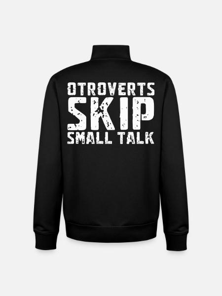 Otroverted Skippen Small Talk - Unisex Organic Zip Sweatshirt by Stanley/Stella - black