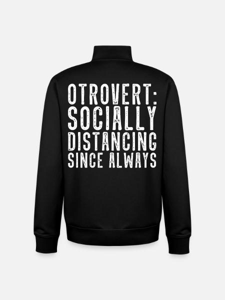 Otrovert Social Distancing - Unisex Organic Zip Sweatshirt by Stanley/Stella - black