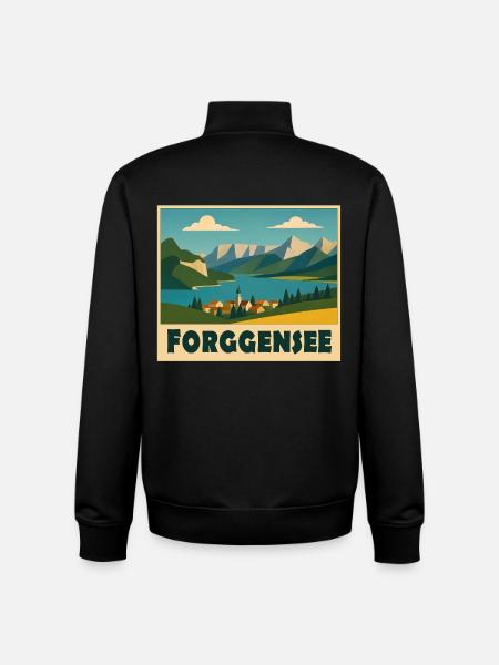 Forggensee Minimal - Unisex Organic Zip Sweatshirt von Stanley/Stella - Schwarz