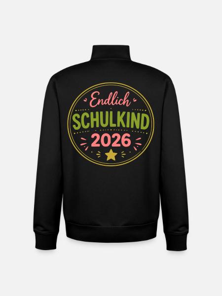 Endlich Schulkind 2026 - Unisex Organic Zip Sweatshirt von Stanley/Stella - Schwarz