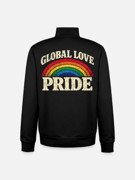 Global Love Pride Rainbow Tri-blend T-Shirt - Unisex Organic Zip Sweatshirt by Stanley/Stella - black