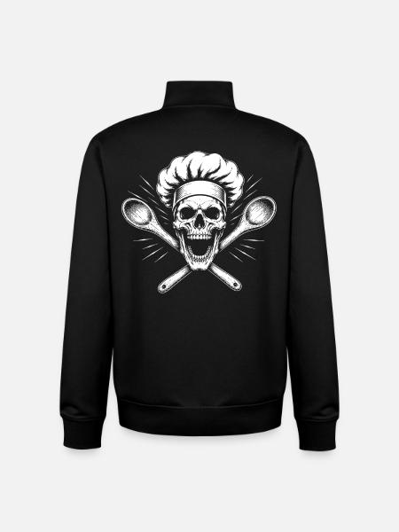 Cooking Skeleton with Spoon Cross - Unisex Organic Zip Sweatshirt by Stanley/Stella - black