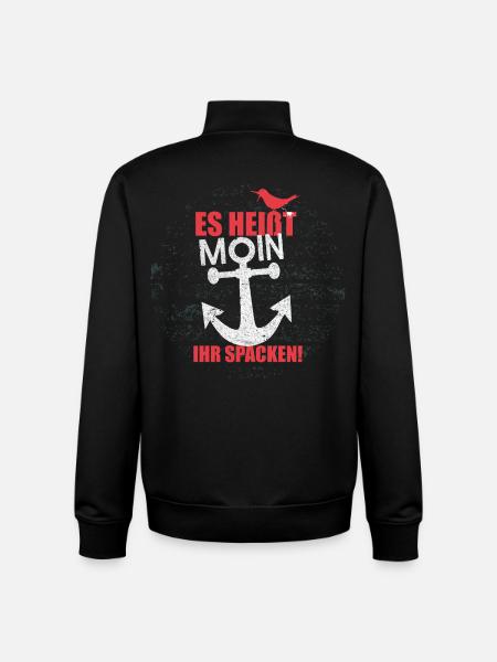 es_heisst_moin-_spacken - Unisex Organic Zip Sweatshirt von Stanley/Stella - Schwarz