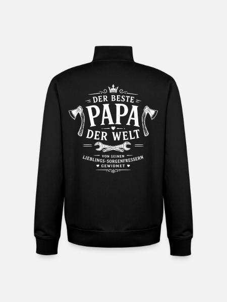 Der beste Papa der Welt - Unisex Organic Zip Sweatshirt von Stanley/Stella - Schwarz