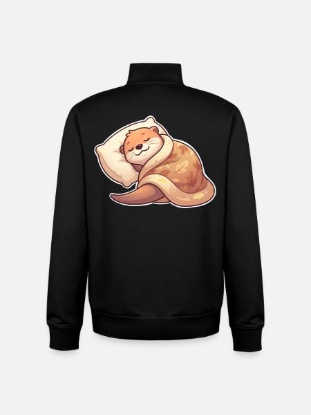 Sleeping Otter - Unisex Organic Zip Sweatshirt by Stanley/Stella - black