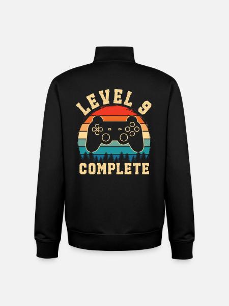 Level 9 complete – Enfant 9 ans - Sweat zippé unisexe en coton bio Stanley/Stella - noir