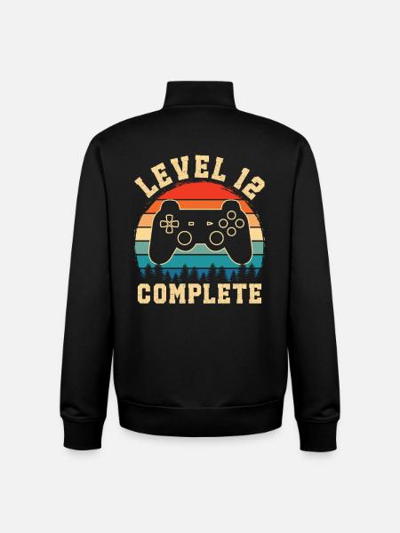 Level 12 complete – 12th anniversary gift - Unisex Organic Zip Sweatshirt by Stanley/Stella - black