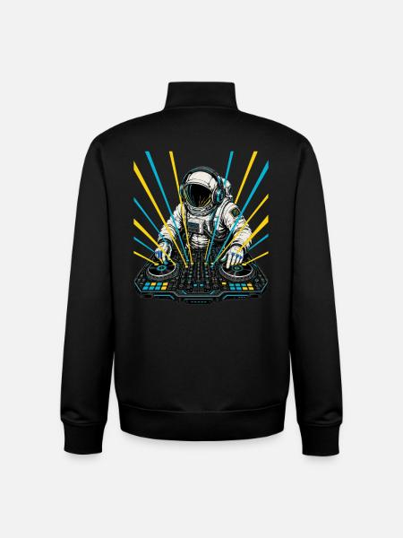 Astronaut DJ Laser - Unisex Organic Zip Sweatshirt by Stanley/Stella - black