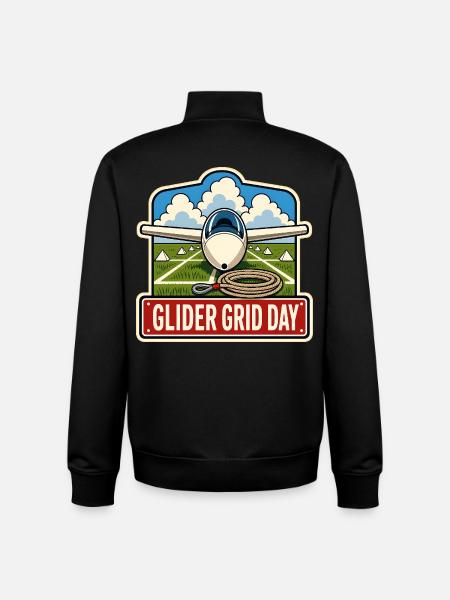 GLIDER GRID DAY - Unisex Organic Zip Sweatshirt by Stanley/Stella - black