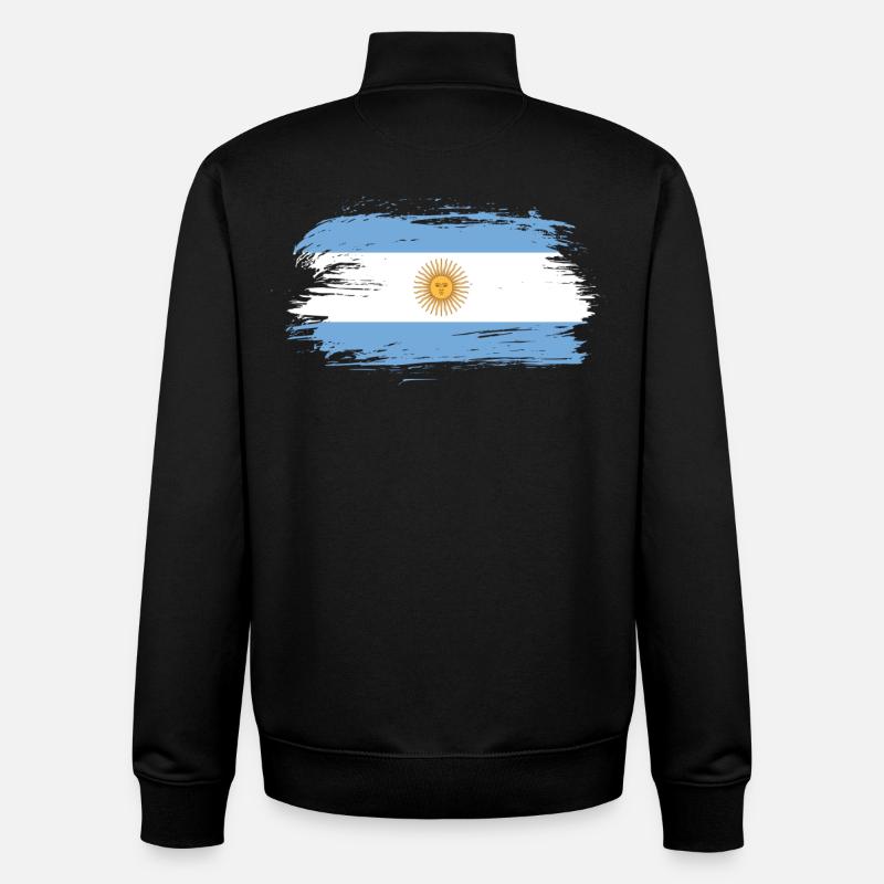 Argentinien Flagge / Geschenk Südamerika Cordoba - Unisex Organic Zip Sweatshirt von Stanley/Stella - Schwarz