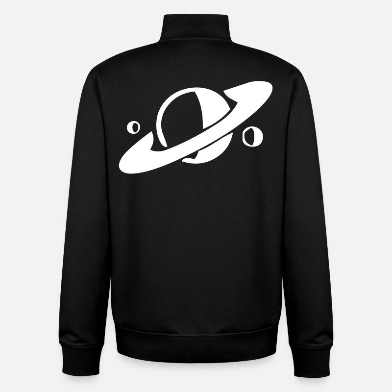 Saturn and its moons - Unisex Organic Zip Sweatshirt by Stanley/Stella - black