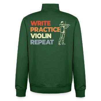Violin Motivation Vintage Look - Unisex Organic Zip Sweatshirt by Stanley/Stella - bottle green - Back - AI Model Male 185 dark (185cm)