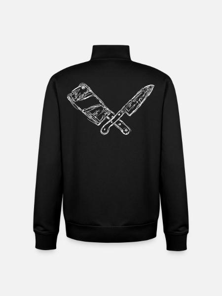 Messer und Hackbeil Skizze - Unisex Organic Zip Sweatshirt von Stanley/Stella - Schwarz