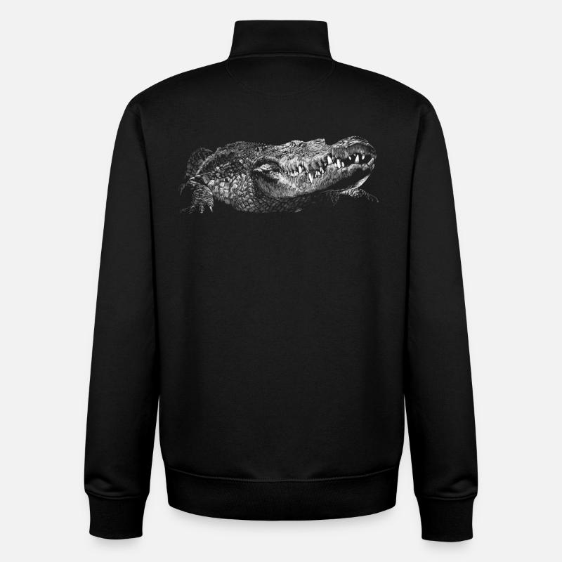 Krokodil - Unisex Organic Zip Sweatshirt von Stanley/Stella - Schwarz
