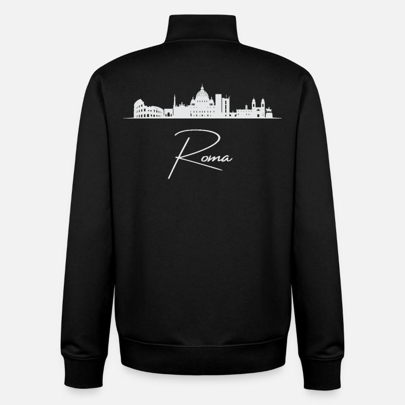 Silhouette de Rome, Rome Italie - Sweat zippé unisexe en coton bio Stanley/Stella - noir