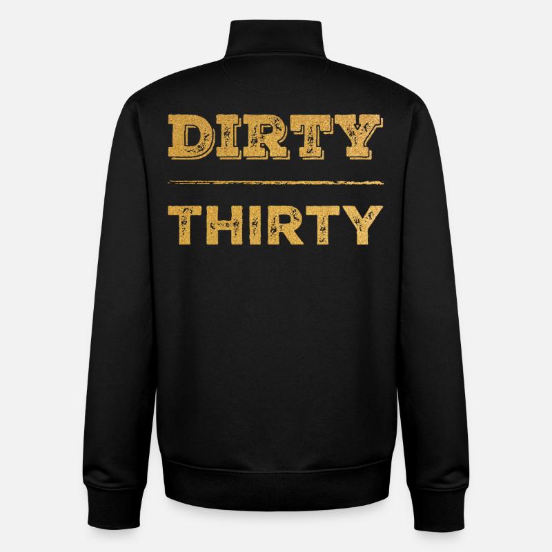 Dirty Thirty 30e anniversaire - Sweat zippé unisexe en coton bio Stanley/Stella - noir
