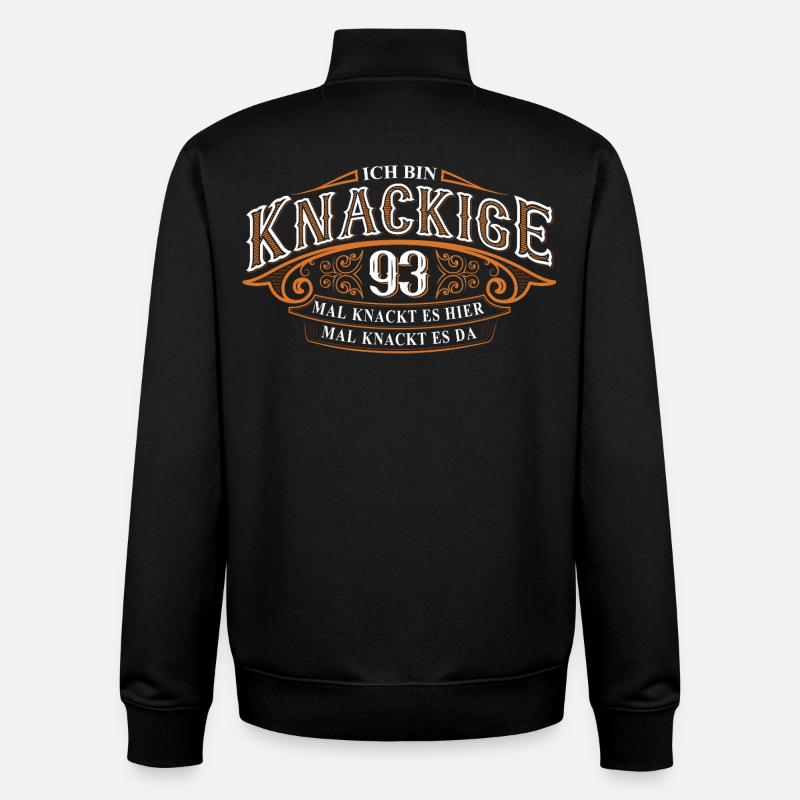 93e anniversaire Je suis Crisp 93 - Sweat zippé unisexe en coton bio Stanley/Stella - noir